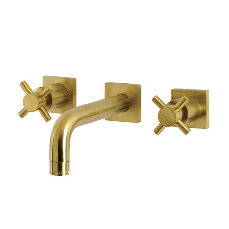 Kingston Brass KS6127DX Two-Handle Wall Mount Bathroom Faucet, Brushed Brass KS6127DX